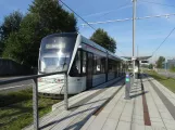 Aarhus light rail line L2 with low-floor articulated tram 1105-1205 at Olof Palmes Alle (2023)