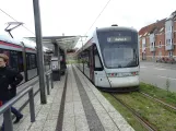 Aarhus light rail line L2 with low-floor articulated tram 1106-1206 at Nørreport (2023)