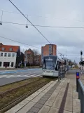 Aarhus light rail line L2 with low-floor articulated tram 1106-1206 on Nørreport (2023)