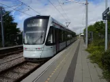 Aarhus light rail line L2 with low-floor articulated tram 1109-1209 at Mårslet (2020)