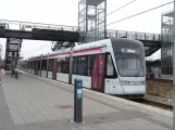 Aarhus light rail line L2 with low-floor articulated tram 1111-1211 at Viby (2021)