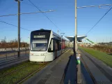 Aarhus low-floor articulated tram 1106-1206 at Universitetshospitalet (2017)