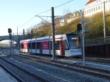 Aarhus low-floor articulated tram 1106-1206 on the side track at Aarhus H (2017)