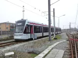 Aarhus low-floor articulated tram 1108-1208 on the side track at Odder (2019)