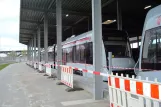 Aarhus low-floor articulated tram 2104-2204 on the side track at Trafik- og Servicecenter (2017)