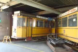 Aarhus museum tram 18 inside the depository Århus Sporvejes depot på Bryggervej, seen from the side (2007)