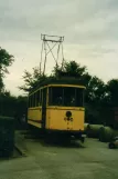 Aarhus railcar 15 in Grønhøjskolen, Øster Tørslev, front view (1987)