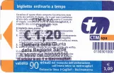 Adult ticket for Azienda Regionale Sarda Trasporti in Cagliari (ARST) Front (2010)