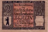 Adult ticket for Berliner Verkehrsbetriebe (BVG), the front (1922)