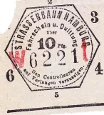 Adult ticket for Hamburger Hochbahn (HHA), the front W t (1920)