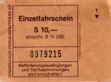 Adult ticket for Innsbrucker Verkehrsbetriebe (IVB) (1982)