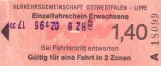 Adult ticket for MoBiel, the front (1981)