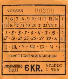 Adult ticket for Omstigningsklubben Skælskør (1988)