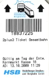 Adult ticket for Rhein-Neckar-Verkehr in Heidelberg (RNV), the front (2009)