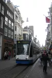 Amsterdam tram line 1 with low-floor articulated tram 2014 on Leidsestraat (2006)