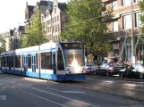 Amsterdam tram line 1 with low-floor articulated tram 2035 on Nieuwezijds Voorburgwal (2009)