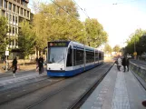 Amsterdam tram line 10 with low-floor articulated tram 2001 on Frederiksplein (2009)