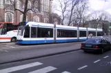 Amsterdam tram line 17 with low-floor articulated tram 2067 at Westermarkt (2004)