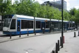 Amsterdam tram line 2 with low-floor articulated tram 2040 at Nieuwezijds Kolk (2006)
