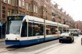 Amsterdam tram line 2 with low-floor articulated tram 2076 on Zeilstraat (2007)