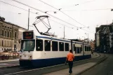Amsterdam tram line 24 with articulated tram 818 on Spui (2007)