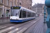 Amsterdam tram line 25 with low-floor articulated tram 2133 at Dam (2004)