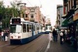 Amsterdam tram line 5 with articulated tram 910 on Prisengracht (2007)