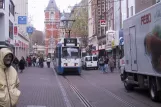Amsterdam tram line 5 with articulated tram 920 on Leidsestraat (2004)