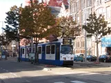 Amsterdam tram line 5 with articulated tram 920 on Nieuwezijds Voorburgwal (2009)