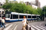 Amsterdam tram line 7 with low-floor articulated tram 2111 on Leidseplein (2007)
