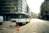 Antwerp tram line 11 with railcar 7088 close by Central Station (2002)