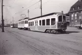 Archive photo: Dortmund tram line 405 with sidecar 809 near Hauptbahnhof (1928)