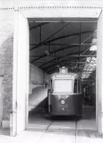 Archive photo: Malmö railcar 78 inside Elspårvagnshallarna (1973)