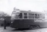 Archive photo: Malmö tram line 4 with railcar 74 at Limhamn Gamla gatan (1973)