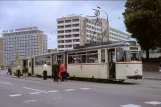 Archive photo: Rostock tram line 11 with articulated tram 2 at Schröderplatz (1978)