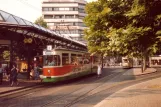 Augsburg tram line 1 with articulated tram 528 at Königsplatz (1982)