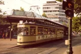 Augsburg tram line 1 with articulated tram 534 at Königsplatz (1982)