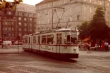 Augsburg tram line 1 with articulated tram 547 on Königsplatz (1982)