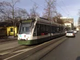 Augsburg tram line 1 with low-floor articulated tram 852 on Hermanstraße (2010)