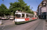 Augsburg tram line 2 with articulated tram 529 on Königsplatz (1989)