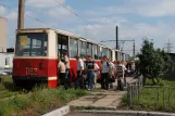 Avdiivka tram line 1 with railcar 062 near Avdeyevskiy Coke Plant (2012)
