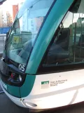 Barcelona low-floor articulated tram 05 on Places de les Glories Catalenes (2015)