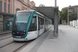 Barcelona tram line T4 with low-floor articulated tram 17 at Ciutadella | Vila Olímpica (2012)