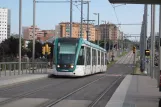 Barcelona tram line T6 with low-floor articulated tram 03 near Glòries (2012)