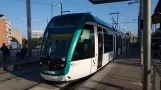 Barcelona tram line T6 with low-floor articulated tram 16 at Glòries (2019)