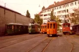 Basel railcar 454 at Depot Wiesenplatz (1980)