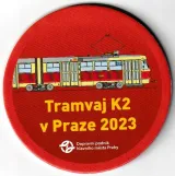 Beer mat: Prague articulated tram 7000 (2024)