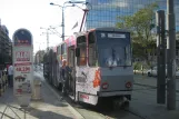 Belgrade tram line 2 with articulated tram 214 at Savski Trg (2008)