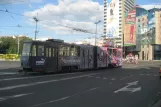 Belgrade tram line 2 with articulated tram 214 on Trg Slavija (2008)