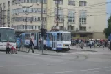 Belgrade tram line 3 with articulated tram 350 at Savski Trg (2008)